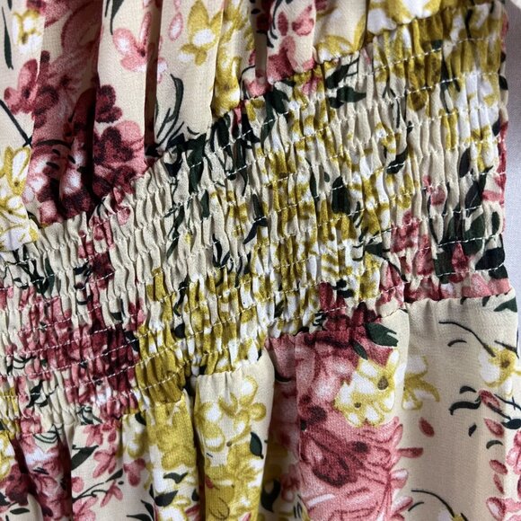 Umgee Dress Off Shoulder Womens size 1XL floral Cinched Ruffled High Low Chiffon - Picture 4 of 9